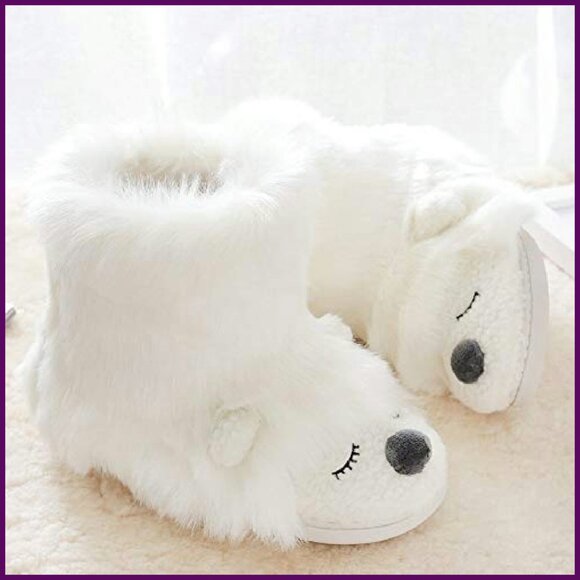 Warm Fluffy Slippers with Memory Foam, Anti-Slip Sole, Size 4-9.5 - Picture 6 of 8